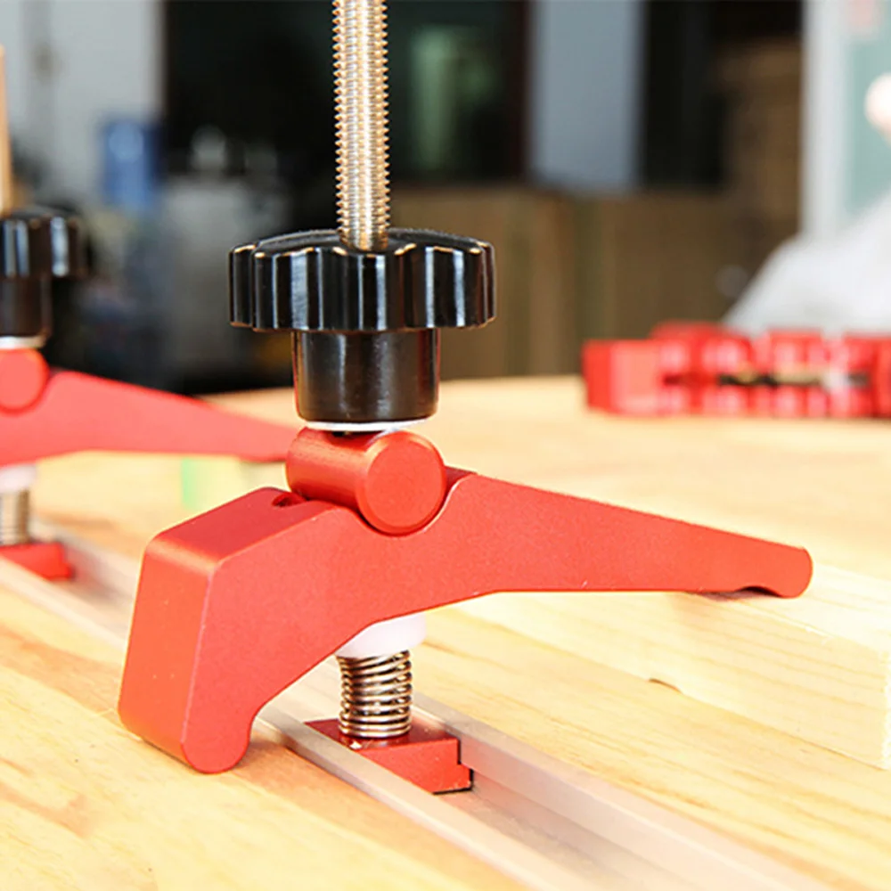 

Woodworking Aluminum-Alloy Quick Acting Hold Down T-slot T-track Clamp Set Tool