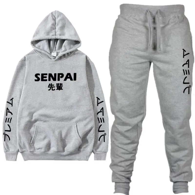 Осень-зима для мужчин комплект из двух предметов новое семпай толстовки с