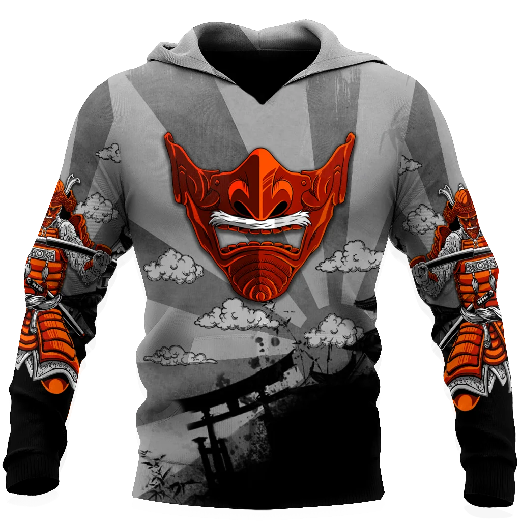 

CLOOCL Japanese Sakura Samurai Hoodies 3D Graphics Sportswear Casual Pullovers Hip Hop Streetwear Casual Coat Men Clothing