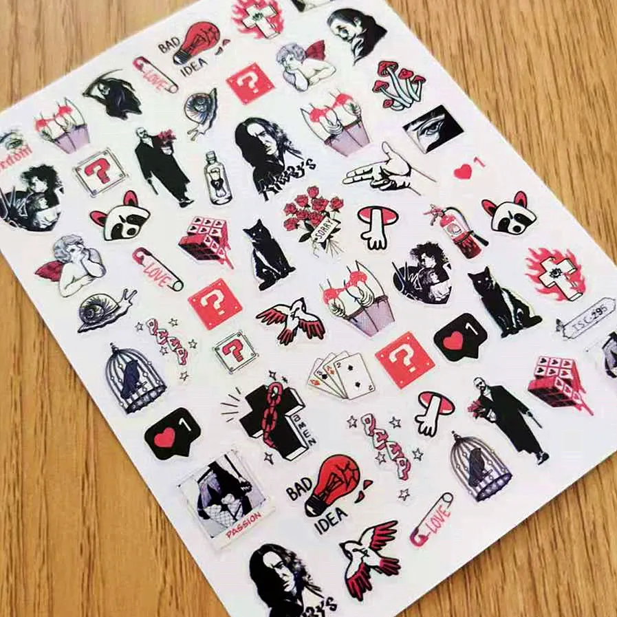 

Newest TSC 295 3D design nail art sticker decal stamping back gule DIY nail decoration wraps