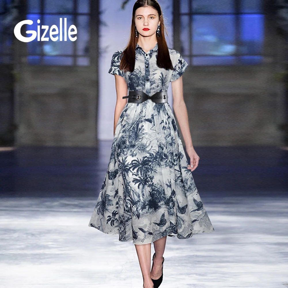 Модельное длинное платье-миди Gizelle с цветочным принтом летние платья-трапеции