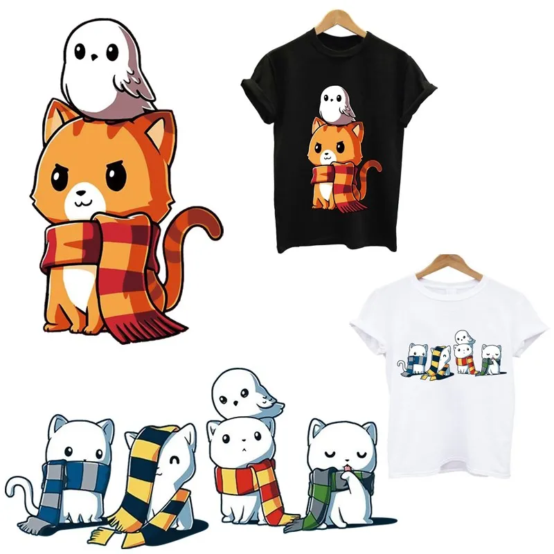 Симпатичная Волшебная кошка Детская плавкая железная наклейка для термоклейких