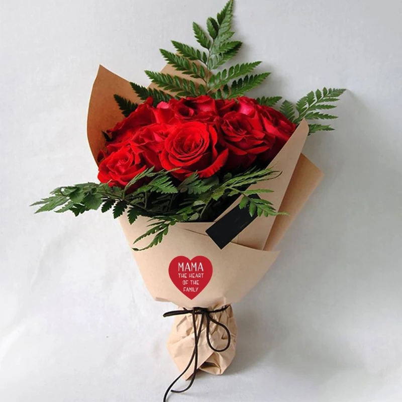 

500pcs Mother's Day Stickers Heart of Family Seal Labels Handmade Adhesive Sticker for Candy Gift Box Packaging Bag Stickers