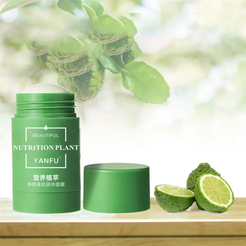 Зелёный Чай Очищающий однотонный маски Баклажан очистки палочки пластилина