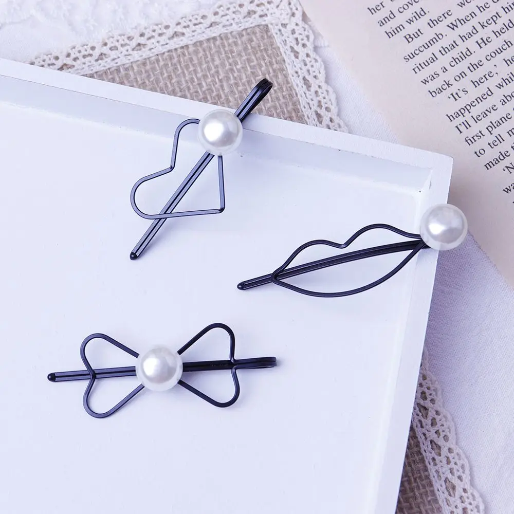 Заколка для волос с жемчугом женская красивый ретро зажим пятиконечными