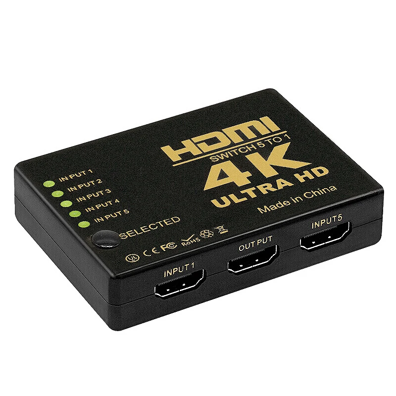 1 4 V мини Коммутатор HDMI 3D 1080p 5x1 5 портовый 4K переключатель сплиттер с