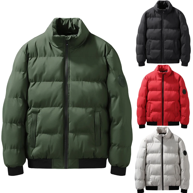 

Мужская теплая ветрозащитная куртка с воротником-стойкой, на осень/зиму