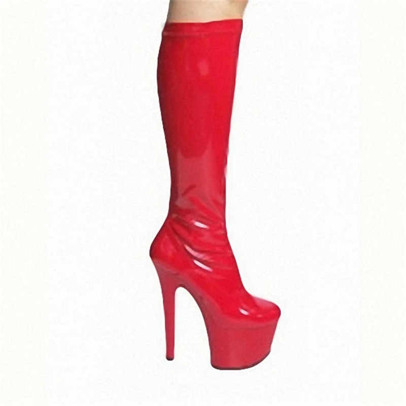 Высокие сапоги из водонепроницаемого материала с круглым носком на супертонком