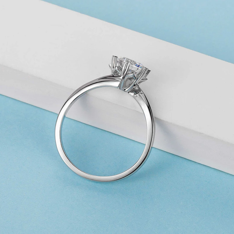 925 Silver Snowflake style Moissanite Ring 1ct GH color Anniversary romantic Proposal ring | Rings