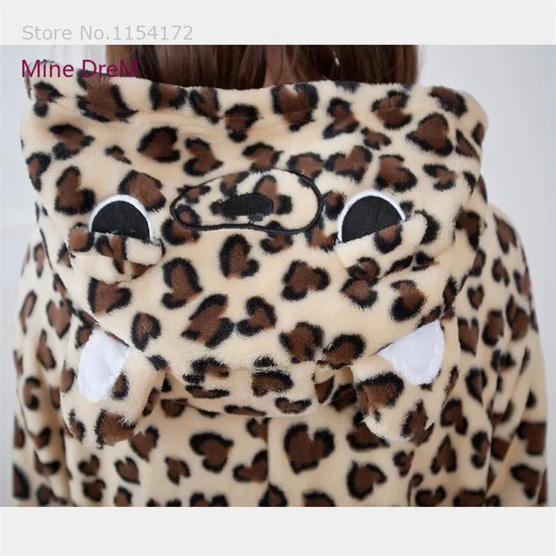 Пижама кигуруми с леопардовым принтом в виде животных костюмы для косплея