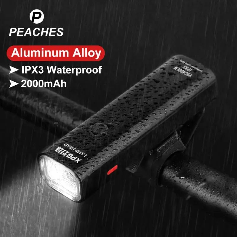 

PESCHES New Front Light Bike Light LED Bicycle USB Rechargeable Headlight Waterproof Bike Accessories Ciclismo With Taillights