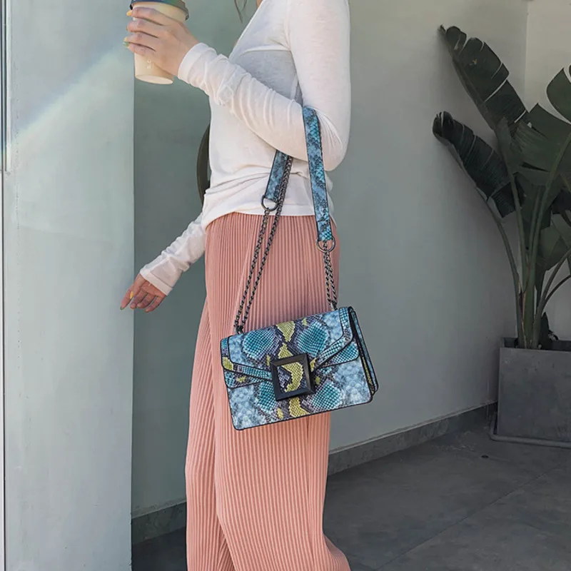 BXX Sac / 2019 Fashion Autumn Winter Luxury Women's Handbags Designer Snake Pattern Chain Single Shoulder Messenger Bag ZE938 | Багаж и