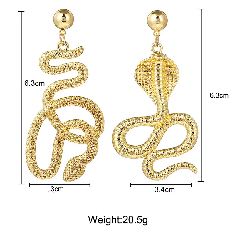 

Snake Earrings for Women Gold Snakes Long Drop Earring Personality Exaggerated Jewelry Fashion Punk Hip Hop Accessories Gifts