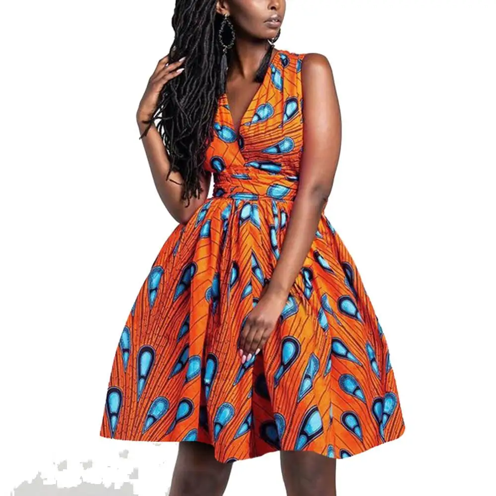 African Dress 74OG Kureas Африканское Платье женское нация полиэстер Африка печать сексуальные летние платья Национальный принт Vestido Dashiki Kanga одежда - Цвет: African Dress 74OG