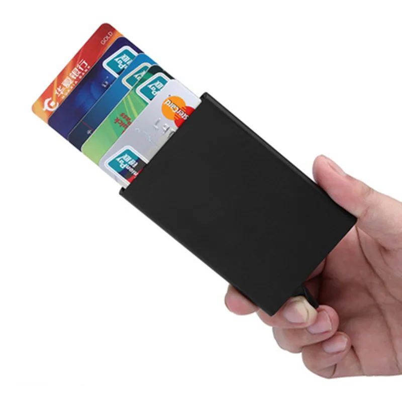 

2021 new Aluminum Credit Card Holder Men Slim Anti Protect Travel ID Cardholder Women mini Wallet Metal Case Porte Cart SALE