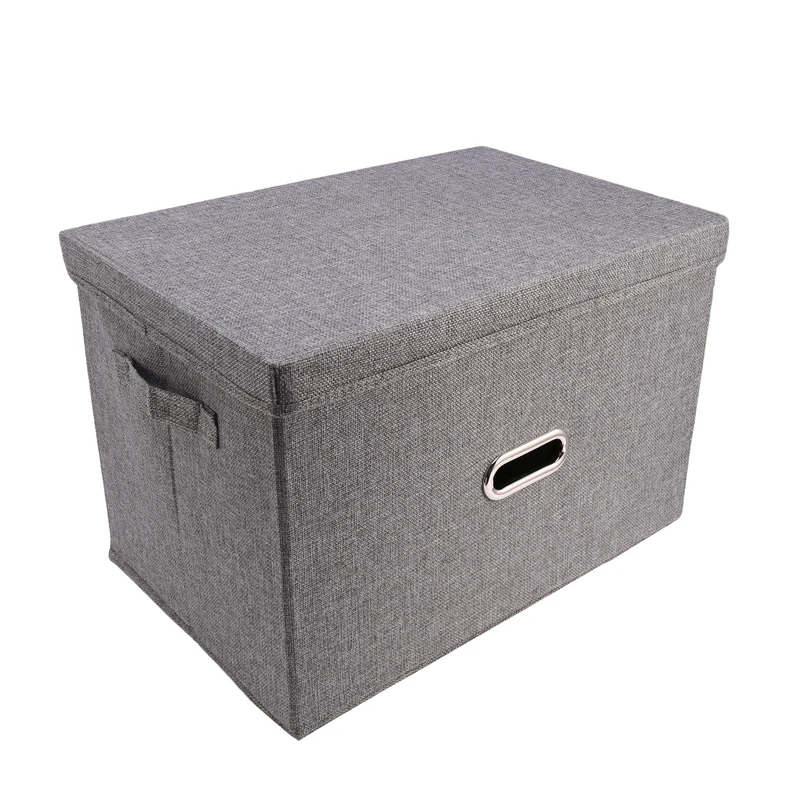 

Fashion and Simple Style Storage Box, Collapsible Linen Fabric Clothing Storage Basket, Toy Box, Organizer with Lids, for Kids a