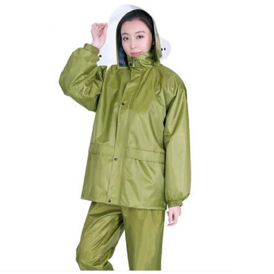 Водонепроницаемый дождевик брюки от дождя женская и мужская куртка комплект для