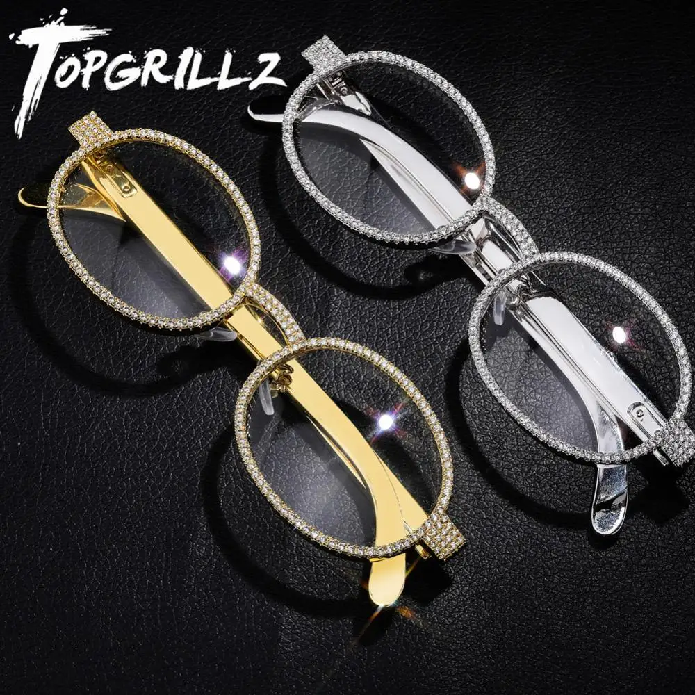 

Солнцезащитные очки TOPGRILLZ женские круглые, в стиле ретро, с фианитами, винтажные, очки с покрытием