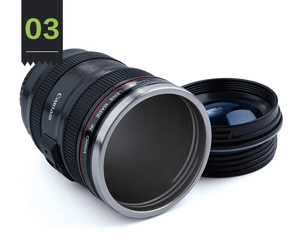 400 мл креативная чашка из нержавеющей стали с линзой для камеры кофе молока чая