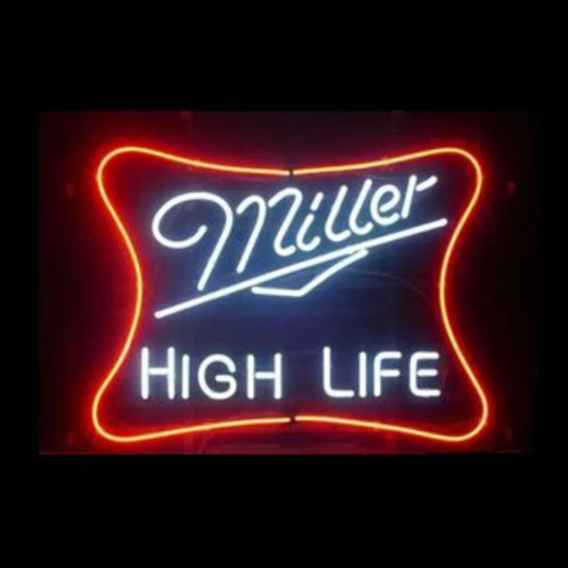 

Miller High Life Neon Sign Custom Handmade Real Glass Tube Bar Hotel Pub KTV Home Company Decoration Display Light Lamp 17"X14"