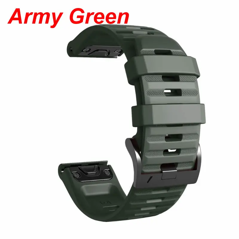 22 мм мягкий силиконовый ремешок дышащий ремешок для часов GARMIN Fenix 6 - Цвет: Army Green