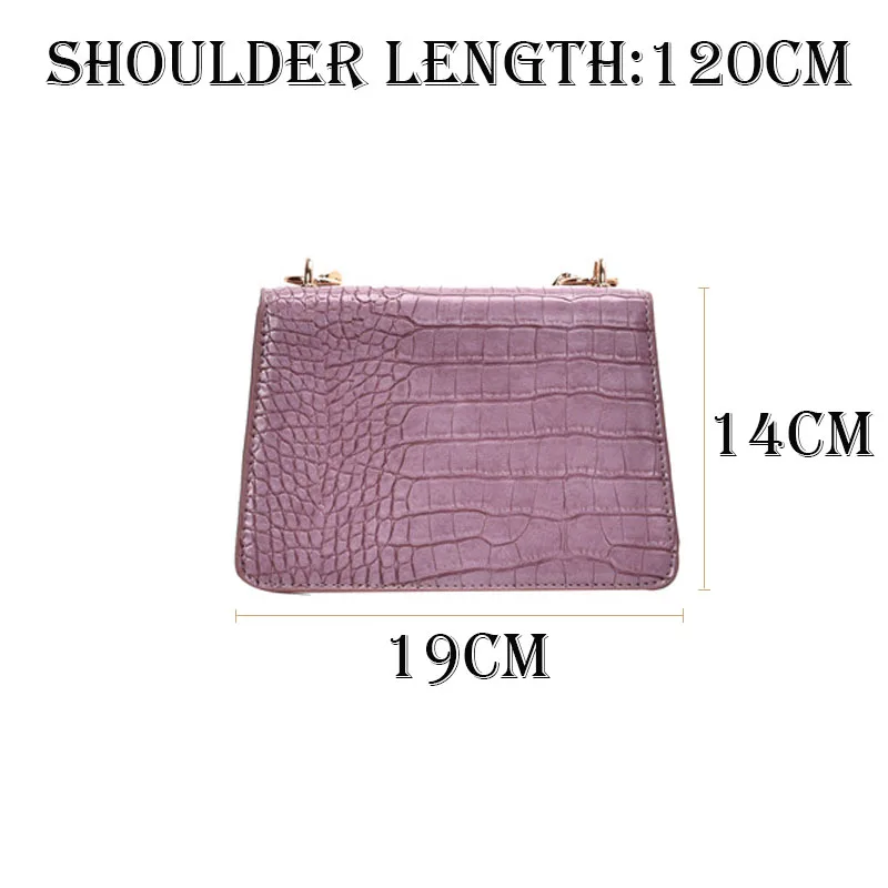 

Crocodile Pattern PU Leather Crossbody Bags For Women 2020 Chain Female Shoulder Handbags Mini Purses Travel Cross Body Bag