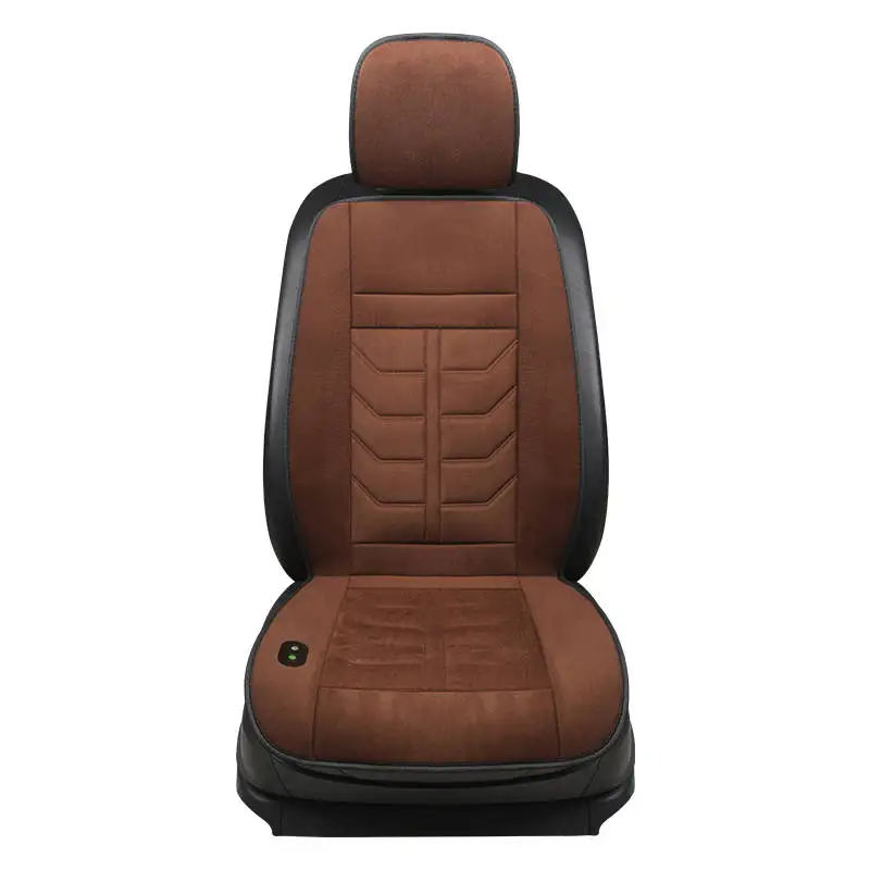 Brown 1 Pcs Автомобильная нагревательная Подушка зимняя автомобильная универсальная подушка для сиденья теплая и удобная автомобильная электрическая короткая плюшевая подушка с подогревом на сиденье - Название цвета: Brown 1 Pcs