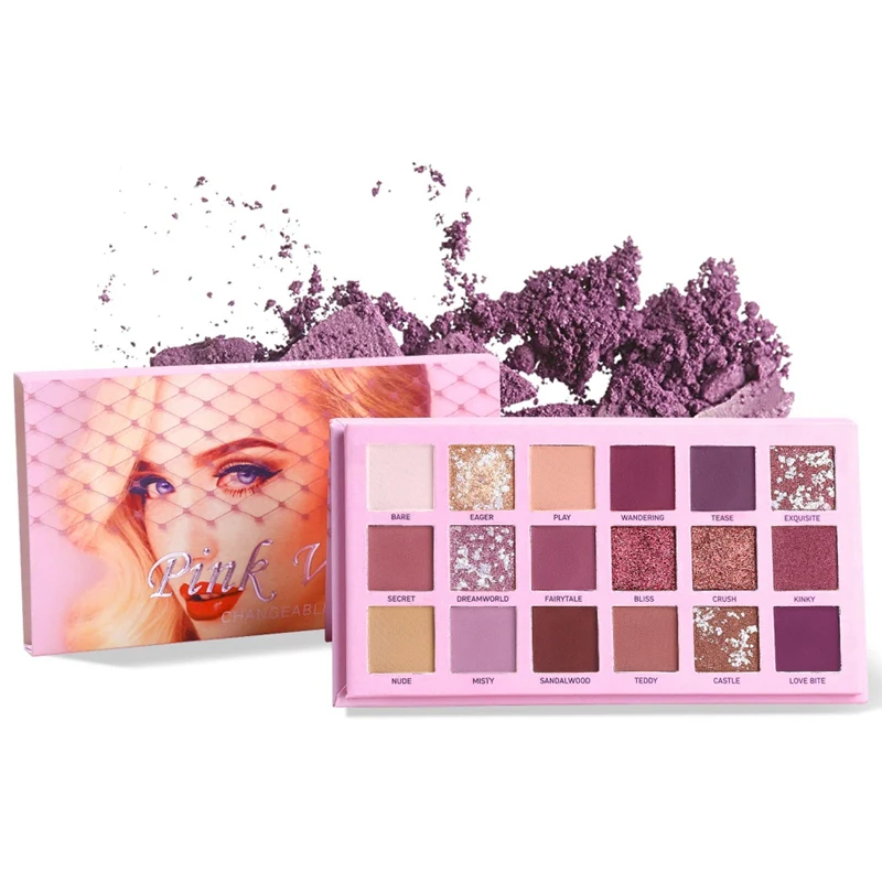 18 цветов мерцающие матовые тени для век палитра долговечных водостойких теней с