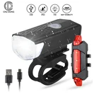 Фонасветильник велосипедный Аккумуляторный с зарядкой от USB, яркий светодиодный водонепроницаемый передний и задний фонасветильник для езды на велосипеде