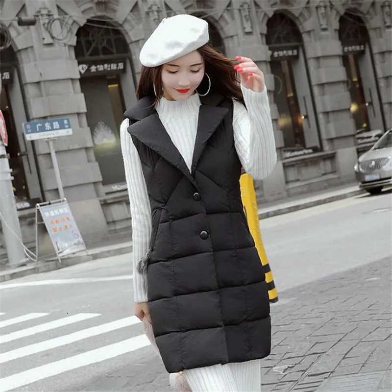 Women Winter Vest New Long Mouwlless Jacket Crack Down Cat Hot Female Plus Size CM588 |