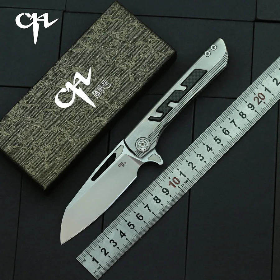 CH Butcher 2 Flipper EDC Folding Knife S35VN Blade Titanium Carbon Fiber Outdoor Camping Hunting Survival Portable Pocket Knives