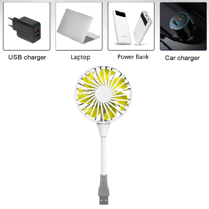 

Silent Goose Neck Office Flexible USB Fan Air Cooling Cooler USB Powered Fan For Laptop Desktop PC USB Charger Powerbank