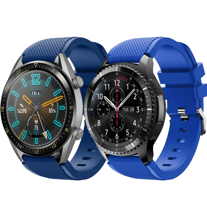 Ремешок силиконовый для Samsung galaxy Watch 3 45 мм 46 сменный Браслет Для Huawei GT 2 GT2 Pro 22