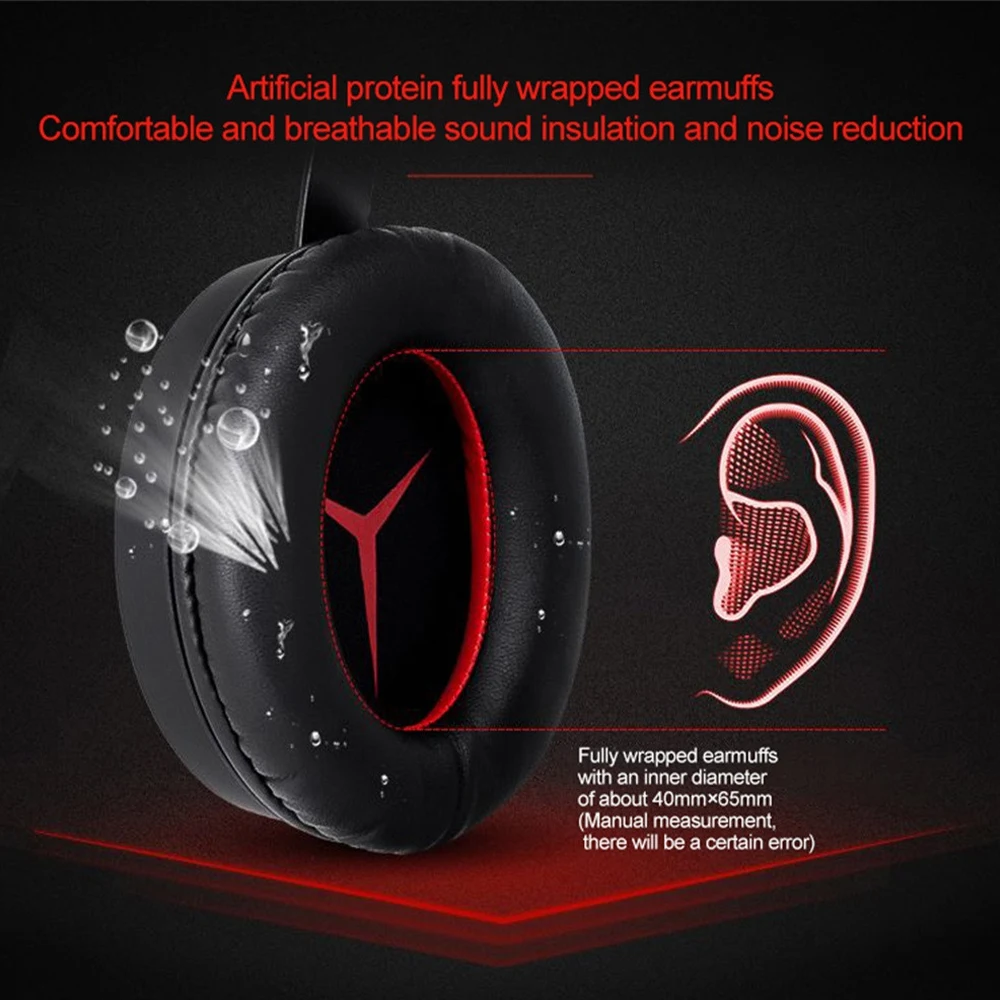 

Lenovo Gaming Headset USB Wired Headset Vibration 7.1 Surround With Detachable Mic Professional Headphone For Game