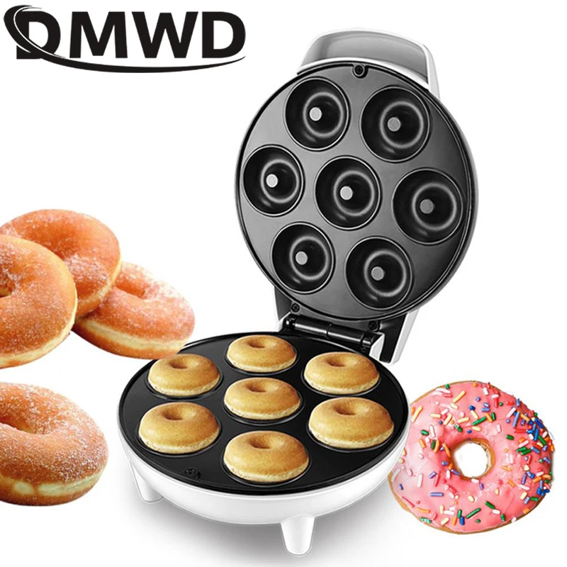 DMWD MINI Donut yapma makinesi yumurta kek pişirme kahvaltı Waffle elektrikli Donut yapma makinesi otomatik gözleme Donut makineleri ab tak