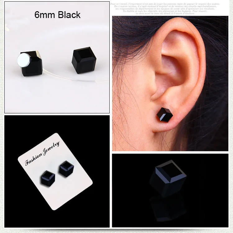 Серьги-гвоздики женские магнитные без проколотых ушей с фианитом | Украшения и