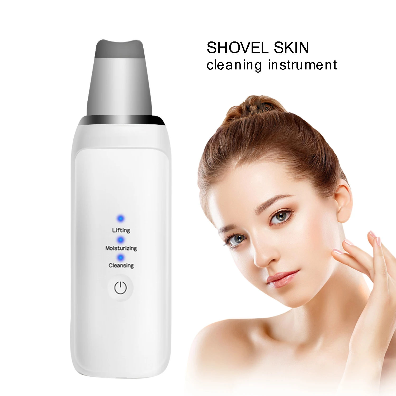 

Facial Skin Scrubber Electric Ultrasonic EMS Ion Face Spatul a Blackhead Removal Pores Cleaner Wrinkle Remover Skin Care Massage