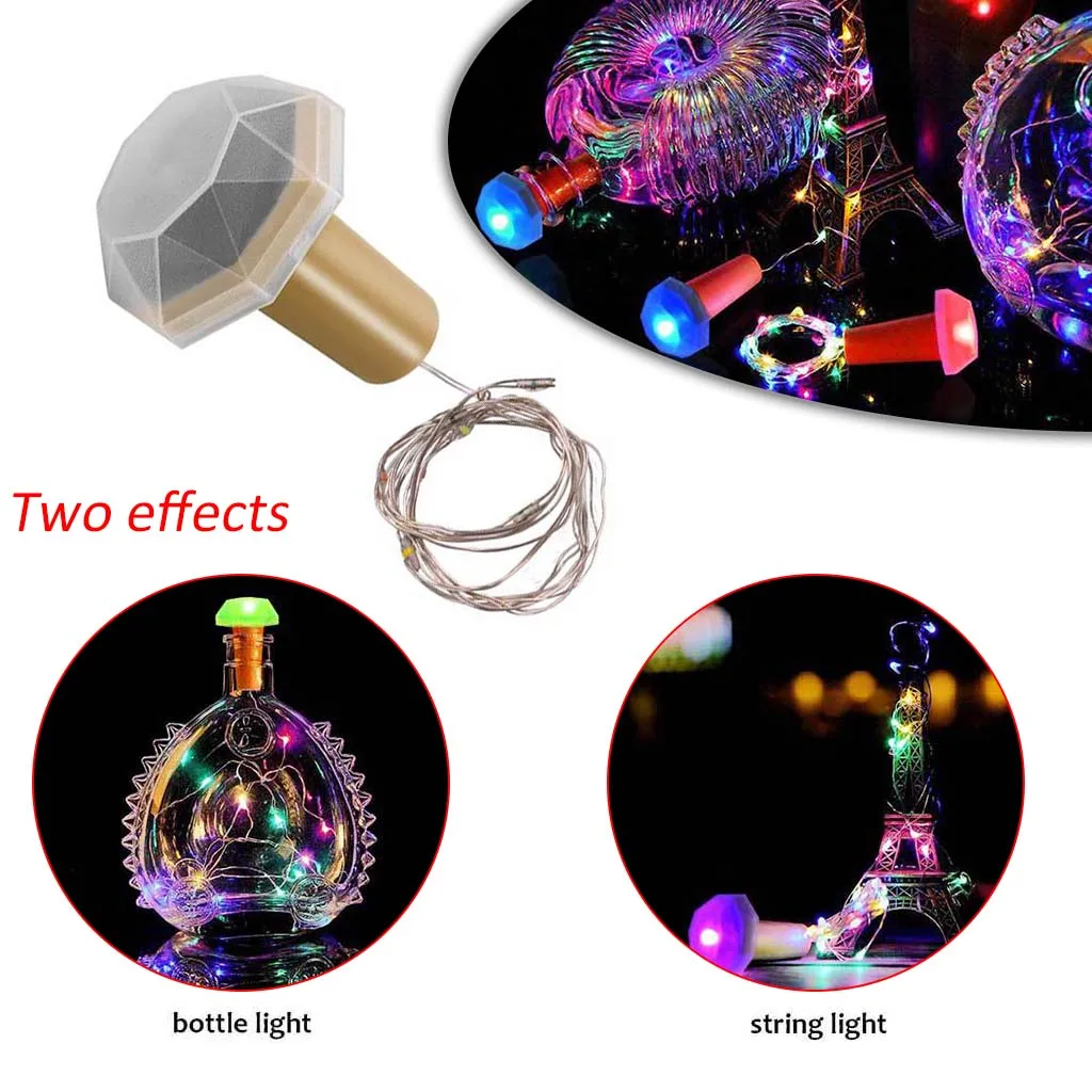 3 шт. Солнечная силовая Бутылка светодиодные блеска в форме пробки медный провод