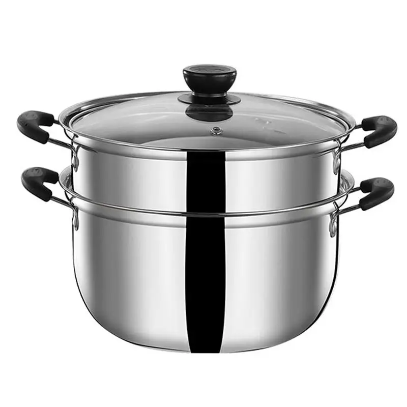 

Stainless Steel Stock Pot Practical Household Kitchen Food Cooking Steam Pot #J