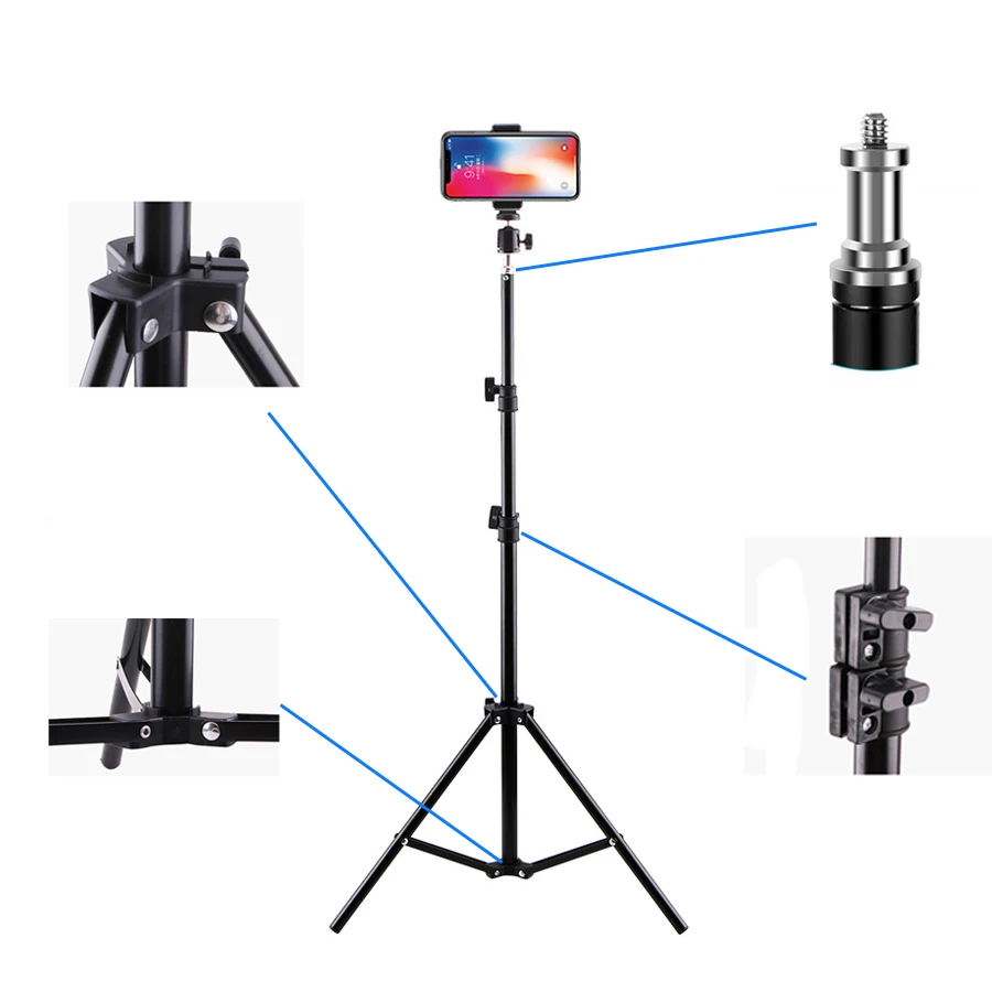 Aluminum Tripod With Bluetooth For iphone Gopro Xiaomi Huawei Cell Phone Live Photography Selfie Tripod For Tiktok Vlog Camera