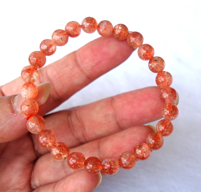 Женский браслет из натурального золота с круглыми бусинами 7 мм | Украшения и