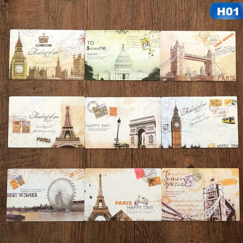 Плакат почтовая карта Лот из 9 шт./упак. дорожная открытка Ретро винтажный пейзаж фото картина
