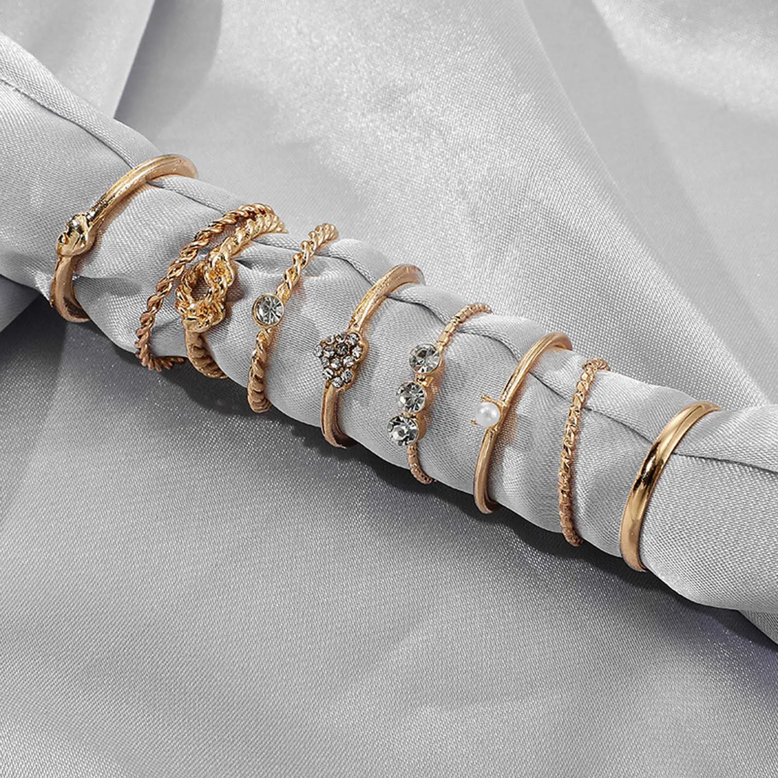 Набор женских колец 9 шт./компл. женские богемные Ретро Простые Модные единичные