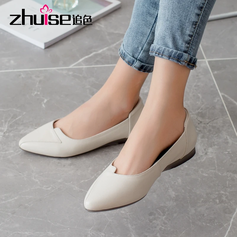 ZHUISE/обувь из натуральной кожи Новинка 2020 года Женская обувь без застежки