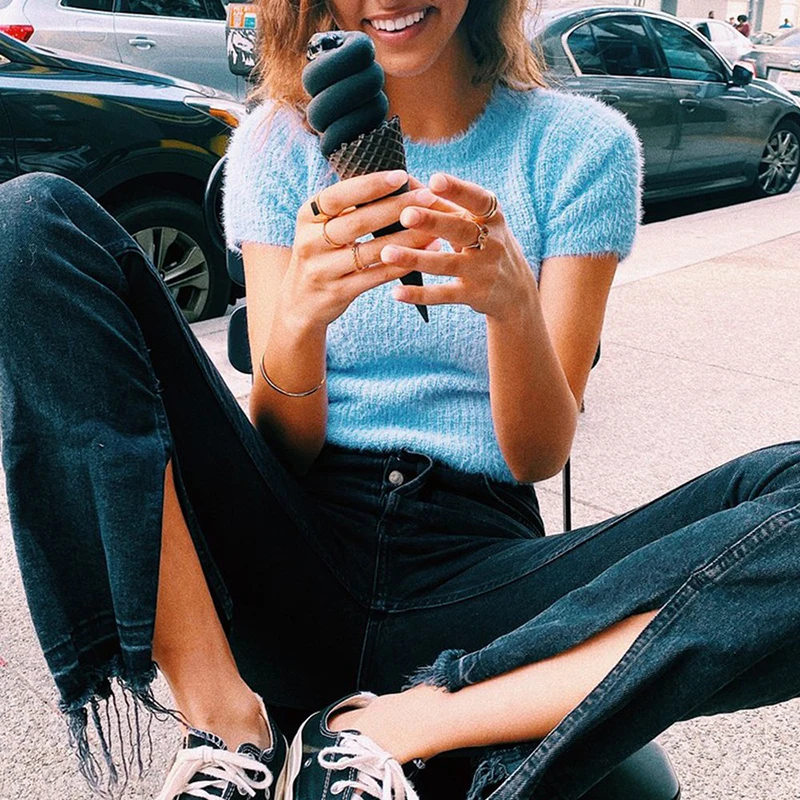 Polo-Shirt Crop-Top Fall 2020 Women Crop Top Solid Cropped Polo Shirts Mujer Sexy T Streetwear | Женская одежда