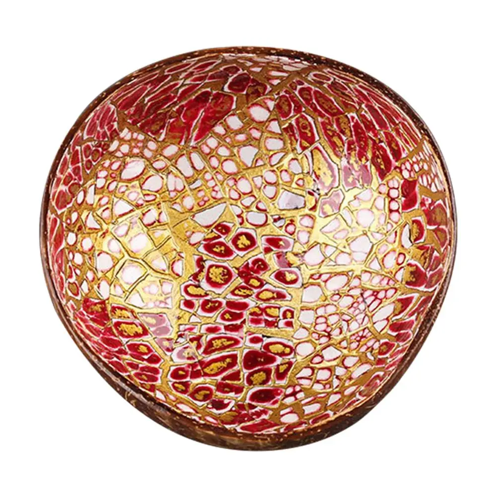 Красочный натуральный кокос окрашенная чаша настольные украшения для хранения