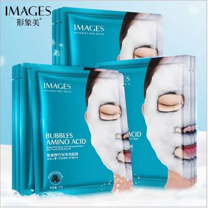 Bubble Mask 30 шт. качественная маска для лица Лот Горячая новинка аминокислотная бамбуковая угольная маска для лица с водорослями глубокое очищение с увлажняющим эффектом - Цвет: Bubble Mask