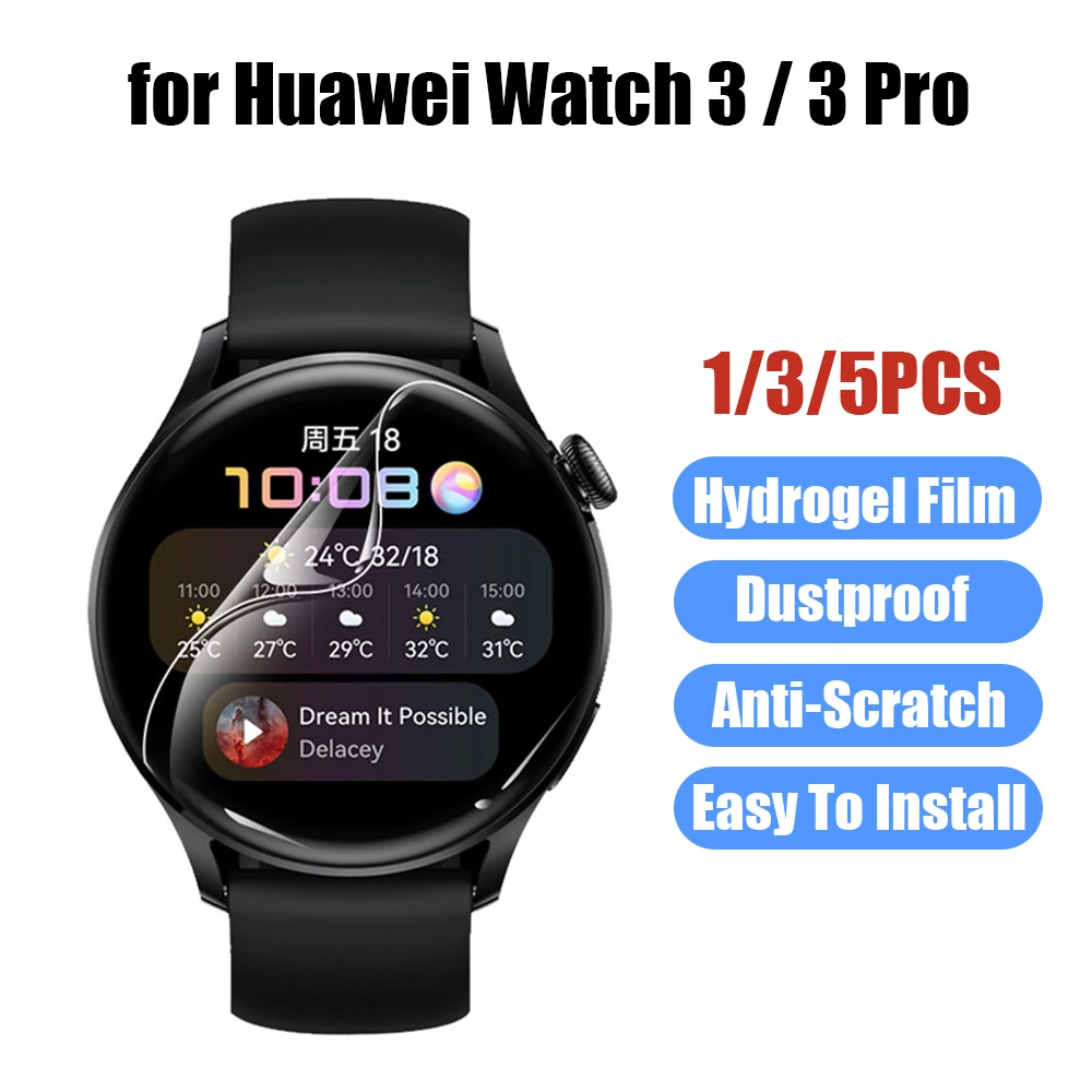 

1/3/5PCS Hydrogel Film For Huawei Watch 3 /3 Pro Screen Protector watch3 3Pro Bubble Free Anti-Scratch Dustproof Easy to Install