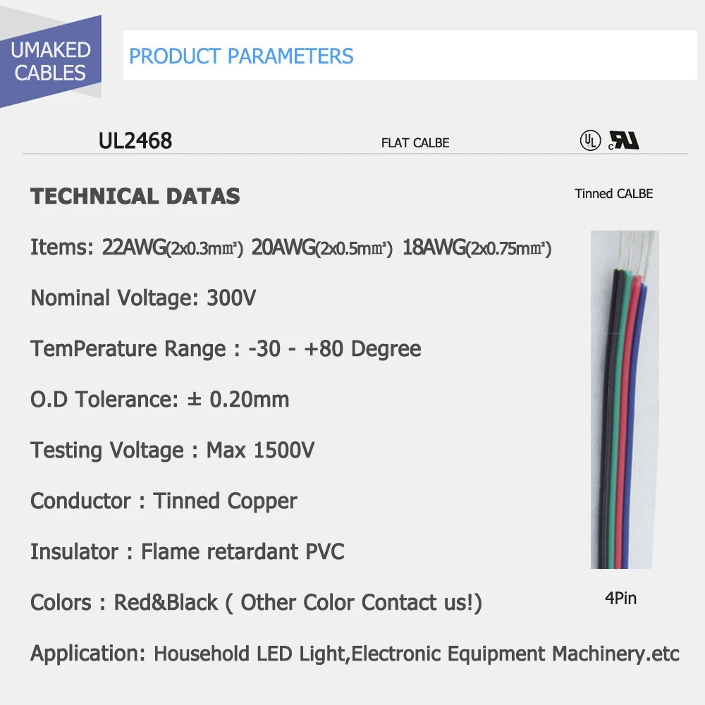 5 м 10 м 100 м светодиодный кабель 22AWG 4Pin Луженая Медь RGB кабель ПВХ изолированный провод 2468 полосы света удлинитель подключения провода питания