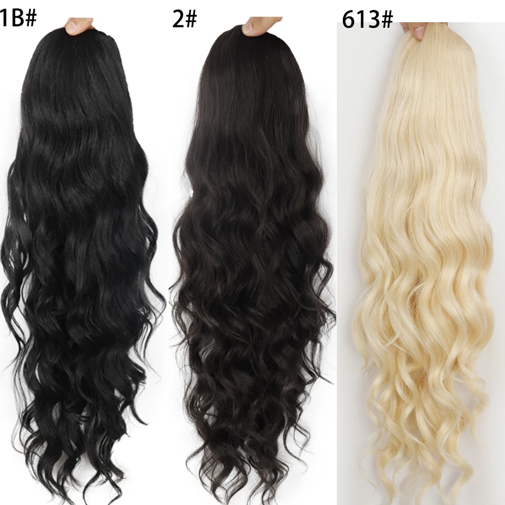 Искусственные волосы MerisiHair удлинение конского хвоста длинный светлый кулиска
